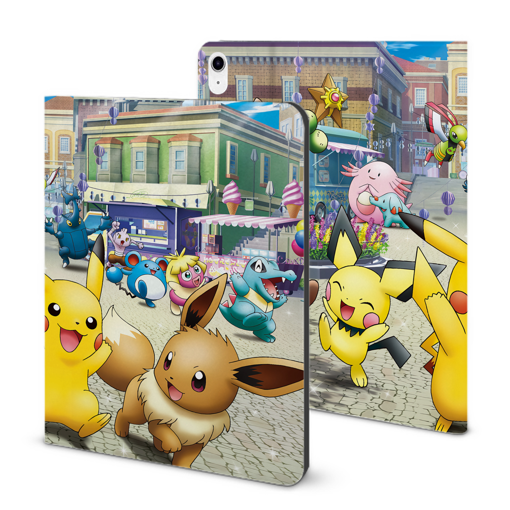 （画像用） ポケットモンスター Pokémon IPad ケース ブック型 PUレザー TPU 耐衝撃 軽量 薄型 ペン収納なし 全面保護 IPad 各モデル対応